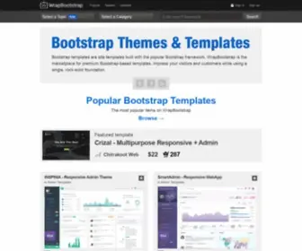 Webapplayers.com(Bootstrap templates are site templates built with the popular Bootstrap framework. WrapBootstrap) Screenshot