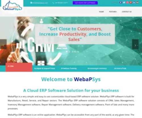 Webapsys.com(Easy. Customizable. Secured. 2019. WebaPSys) Screenshot