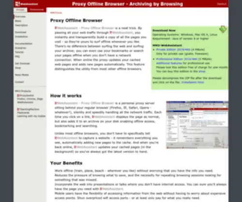 Webassistant.info(Archiving by Browsing) Screenshot