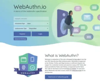 Webauthn.io(Demonstration of the webauthn specification) Screenshot