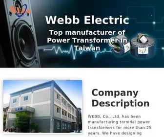 Webb-Transformer.com(WEBB ELECTRIC) Screenshot