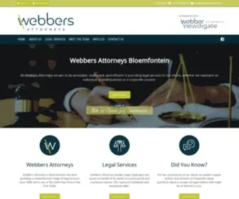 Webberslaw.com(Webbers Attorneys in Bloemfontein) Screenshot