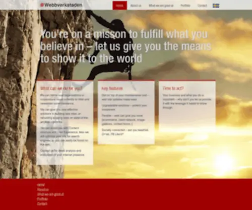 Webbverkstaden.com(Webbutveckling för viktiga verksamheter) Screenshot