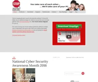Webcelerator.com(Anti-Virus Web Protection & Spyware Removal | StopSign® Internet Security) Screenshot