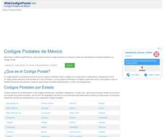 Webcodigopostal.mx(Codigos Postales de México) Screenshot