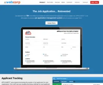 Webcorp.com(Cloud-Based Job Applications and Management) Screenshot