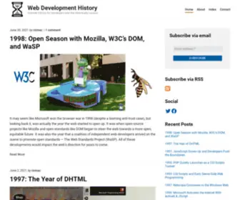 Webdevelopmenthistory.com(Internet history for developers and the technically curious) Screenshot