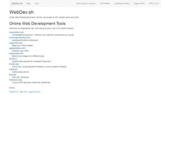 Webdev.sh(Online Web Development tools. All free) Screenshot