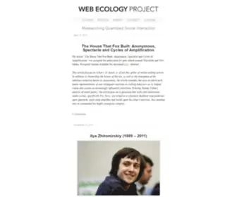 Webecologyproject.org(Web Ecology Project) Screenshot