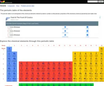 Webelements.com(The periodic table of the elements by WebElements) Screenshot