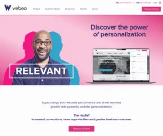 Webeo.com(Discover the power of website personalization) Screenshot