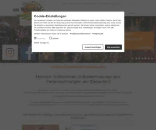 Weberfeld.de(Ferienwohnungen in Bodenmais) Screenshot