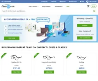 Webeyecare.com(Discount Contact Lenses & Glasses) Screenshot