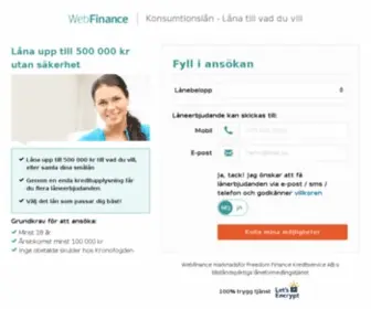 Webfinance.se(webfinance) Screenshot