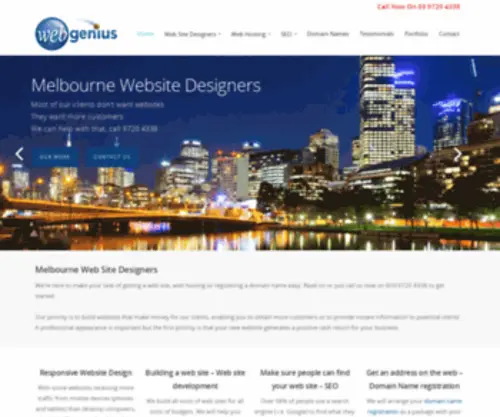 Webgenius.com.au(Web Site Designers Melbourne) Screenshot