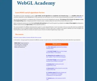 Webglacademy.com(Webgl Academy) Screenshot