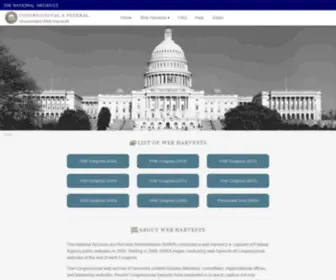 Webharvest.gov(National Archives) Screenshot