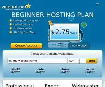 Webhostar.com(Affordable Web Hosting Domain Services From Webhostar) Screenshot