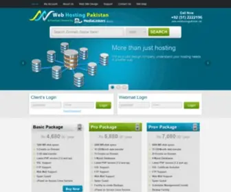 Webhostingpakistan.net(Web hosting pakistan by MediaLinkers) Screenshot