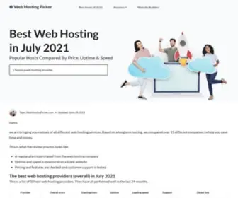 Webhostingpicker.com(Webhosting providers & Website builders compared) Screenshot