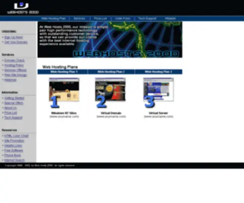 Webhosts2000.com(Web Hosts 2000) Screenshot