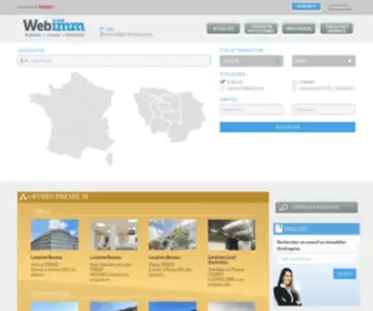 Webimm.com(Webimm, l'immobilier d'entreprise en ligne. Location bureaux, vente bureaux, commerces, entrepots, activités, terrains) Screenshot