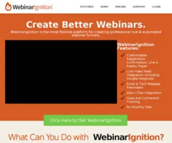 Webinarignition.com(The Most Powerful Webinar Platform for Live & Automated Webinars) Screenshot