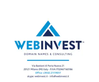 Webinvest.it(Servizi di consulenza sui nomi a dominio e siti web) Screenshot