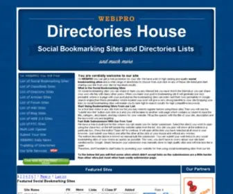Webipro.com(In webipro you can find list of dofollow social bookmarking and directory sites where) Screenshot