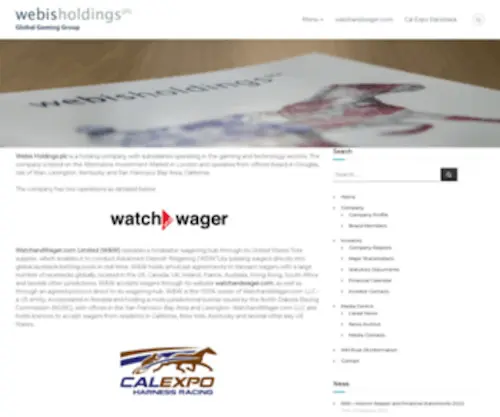 Webisholdingsplc.com(Webis Holdings plc) Screenshot