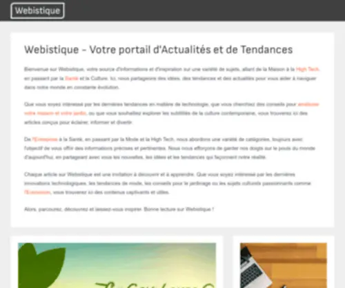 Webistique.com(Magazine tendances et lifestyle) Screenshot