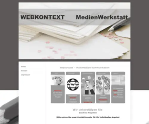 Webkontext.de(Medien, Marketing, PR, Text, Content, 3d, Druck, Pressearbeit, Kommunikation) Screenshot