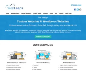 Webleaps.com(WebLeaps designs new websites redesigns existing websites and) Screenshot