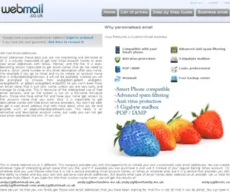 Webmail.co.uk(Personalised Custom Email Addresses) Screenshot