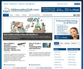 Webmasterscafe.com(Freshly Brewed Content for Webmasters) Screenshot