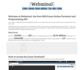 Webminal.org(Learn and Practise Linux online) Screenshot