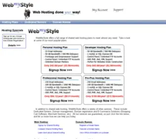 Webmystyle.com(Hosting Done Your Way) Screenshot