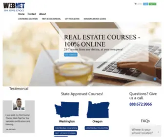 Webnetrealestateschool.com(Web Net Real Estate School) Screenshot