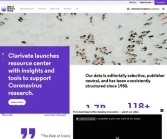 Webofsciencegroup.com(World’s largest publisher) Screenshot