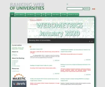 Webometrics.info(Ranking Web of Universities) Screenshot