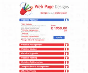 Webpagedesigns.co.za(Website Package) Screenshot