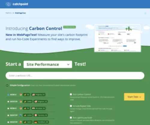 Webpagetest.org(Website Performance and Optimization Test) Screenshot
