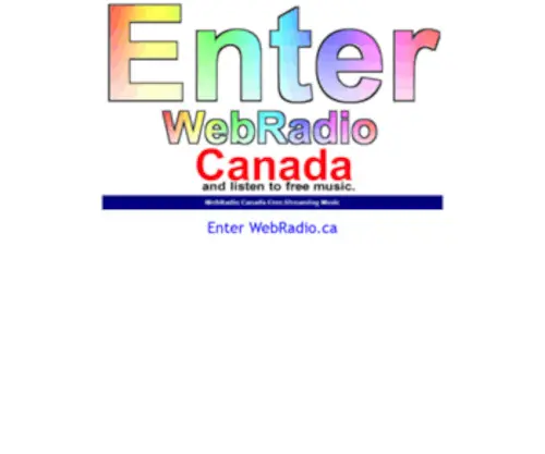 Webradio.ca(WebRadio Canada Free Streaming Music) Screenshot