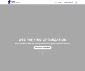 Webrankingoptimization.com(An eCommerce which is selling Alexa Ranking Optimization solution) Screenshot