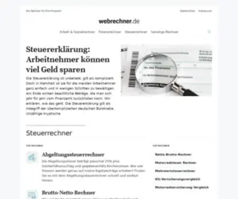 Webrechner.de(Kostenlose Rechner zur individuellen Finanzplanung) Screenshot