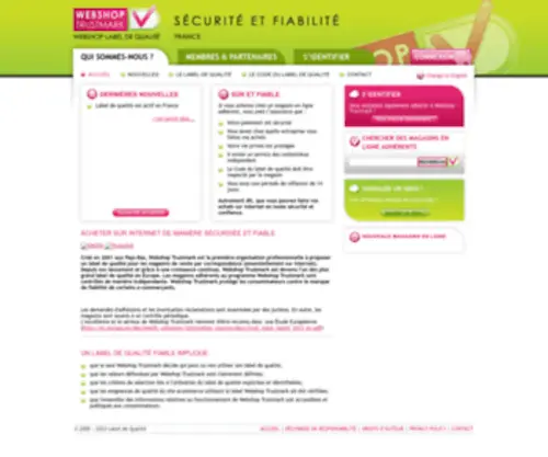 Webshoptrustmark.fr(Label de qualité) Screenshot