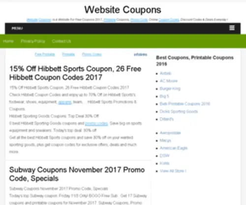 Website-Coupons.com(Discount Coupon Codes) Screenshot