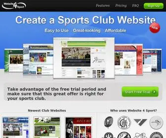 Website4Sport.com(Create a Sports Club Website) Screenshot