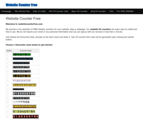 Websitecounterfree.com(Website counter free) Screenshot