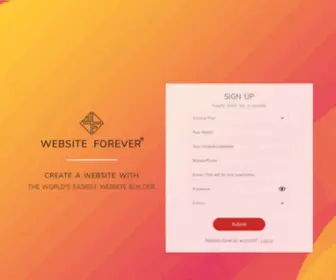 Websiteforever.com(WebsiteForever Landing Portal) Screenshot